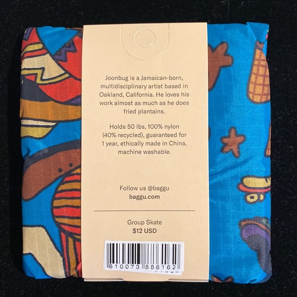 NWT BAGGU GROUP SKATE Standard Reusable Bag - By Joonbug bvr - Picture 2 of 5